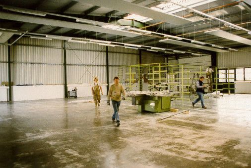 Bau einer Produktionshalle 1977